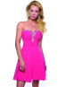 A-line Sweetheart Neckline Chiffon Beaded Knee Length Cocktail Dress